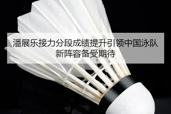潘展乐接力分段成绩提升引领中国泳队新阵容备受期待